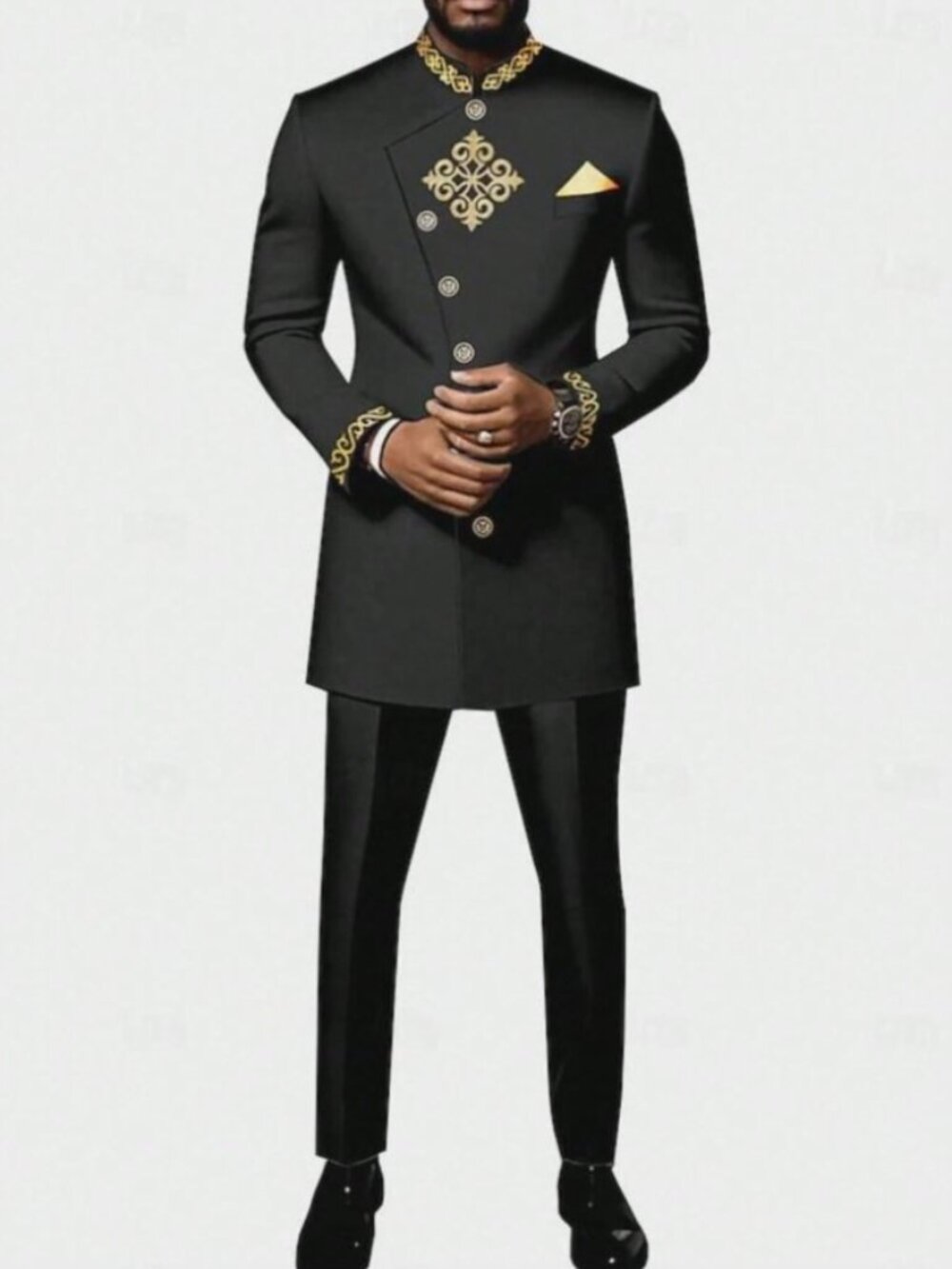 Men's Khalid Asymmetric Single-Breasted Blazer and Pants Set